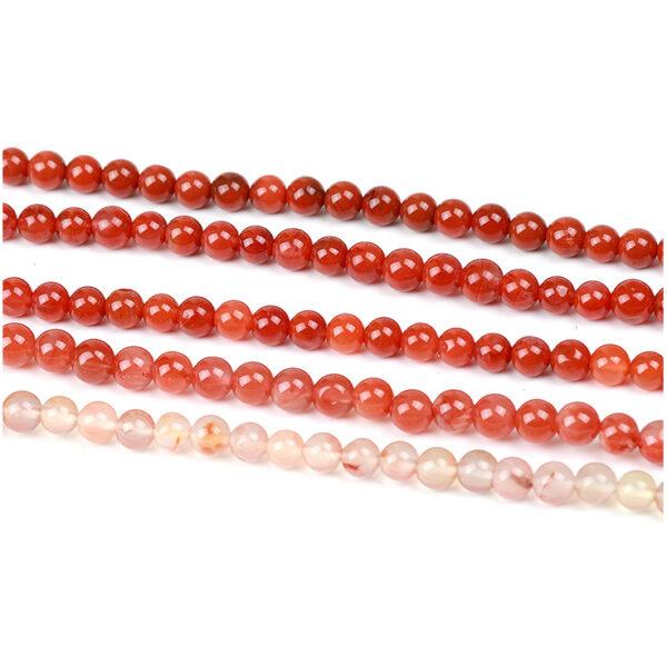 round shape high quality natural red orange agate bead