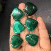 heart shape natural malachite bead sterling silver charm