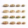 zircon bead inlaid gasket shape gild s925 sterling silver bead, golden gasket bead
