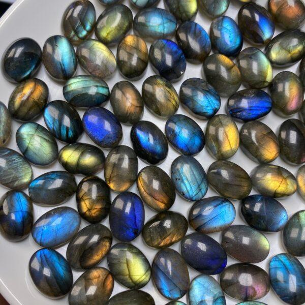 20 pcs flat bottom oval shape natural labradorite bead