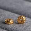 cracks pattern rondelle shape gild s925 sterling silver bead, golden rondelle bead