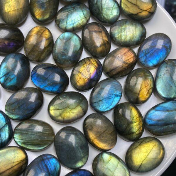 50 g multi oval shape high quality natural labradorite bead