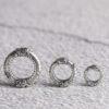 double dragon pattern ring shape s925 sterling silver bead, oxidized silver ring bead