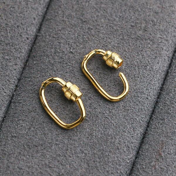 simple s925 sterling silver clasp, golden hook clasp findings