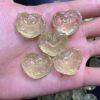 1 pcs / 2 pcs fox pattern heart shape natural citrine charm bead
