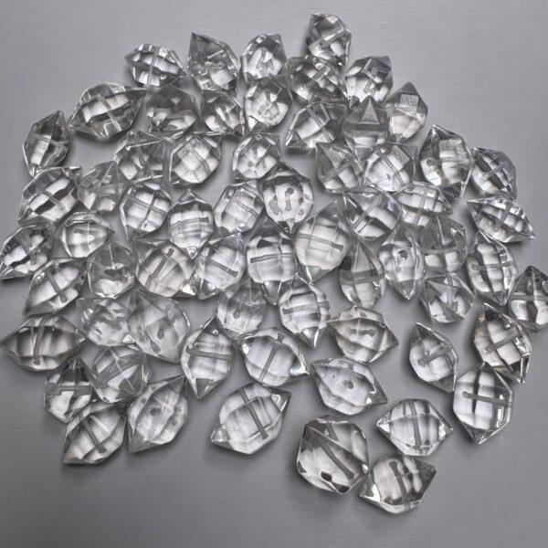 5 pcs / 10 pcs double pointed prism shape natural clear quartz bead - Image 2