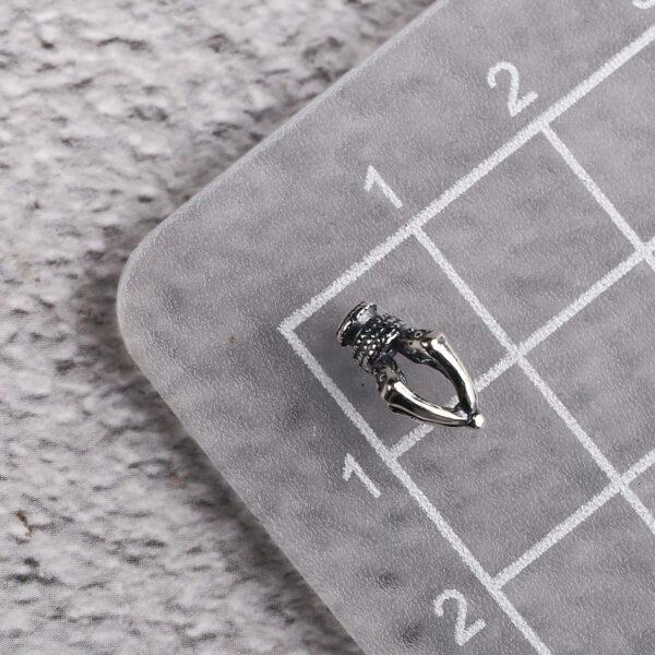 retro hollow flower shape s925 sterling silver clasp bead, oxidized silver flower clasp - Image 2