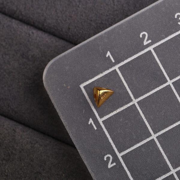 simple triangle shape gild s925 sterling silver bead, golden triangle bead - Image 2
