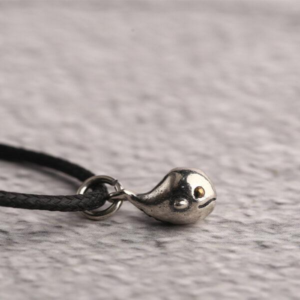 cute whale shape s925 sterling silver charm bead, oxidized silver whale charm - Image 2