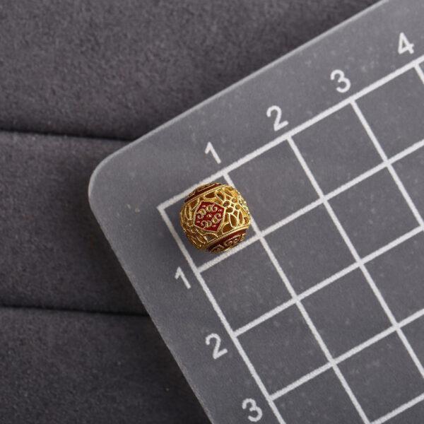 hollow flower pattern round shape gild sterling silver bead, enamel ball bead - Image 2