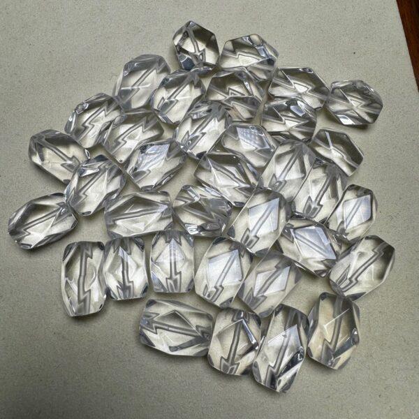 10 pcs simple facet surface polygon shape natural clear quartz bead - Image 2