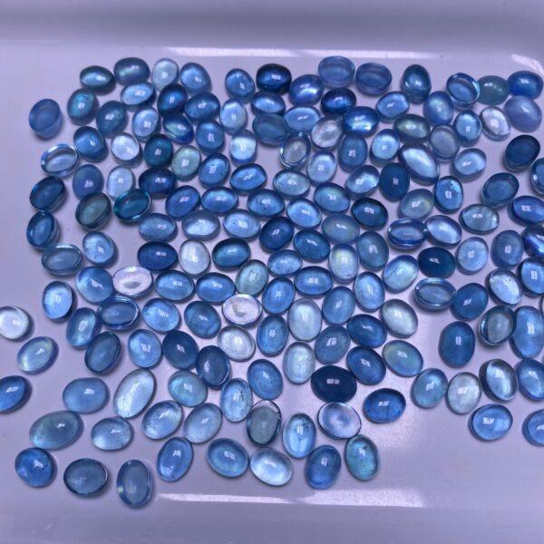 10 pcs simple flat bottom oval shape natural aquamarine bead - Image 2