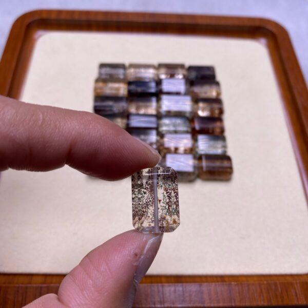 50 g cuboid shape natural Phantom Quartz bead - Image 2
