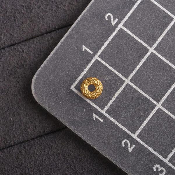 vine pattern donut shape gild s925 sterling silver bead, golden donut bead - Image 2