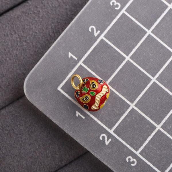 cute tiger shape gild sterling silver charm bead, enamel tiger charm - Image 2