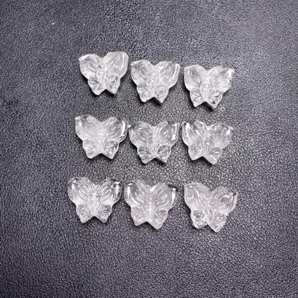 10 pcs butterfly shape natural clear quartz bead - Image 2