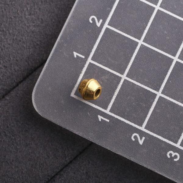 simple drum shape gild s925 sterling silver bead, golden drum bead - Image 2
