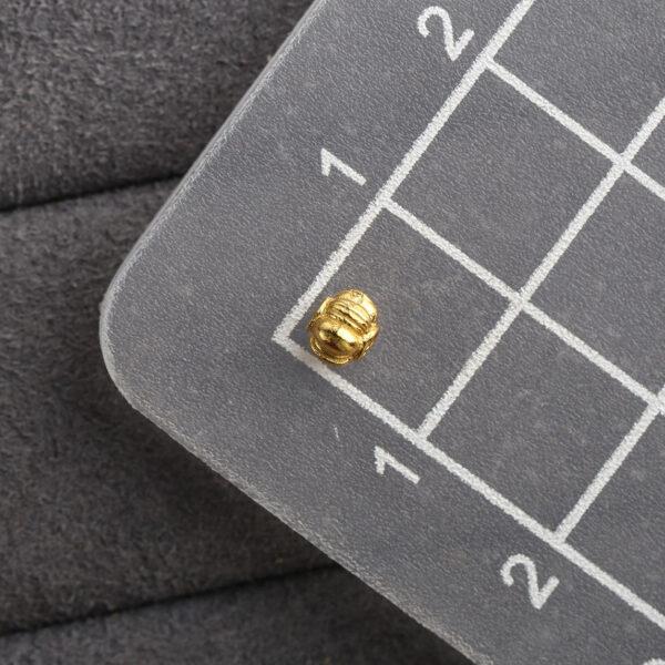 pumpkin shape gild s925 sterling silver bead, golden pumpkin bead - Image 2