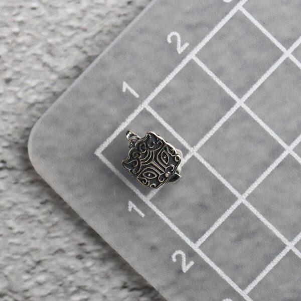 retro abstract beast pattern s925 sterling silver clasp bead, oxidized silver beast clasp - Image 2