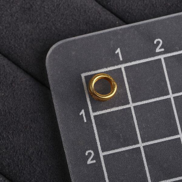 round spots pattern ring shape gild s925 sterling silver bead, golden ring bead - Image 2