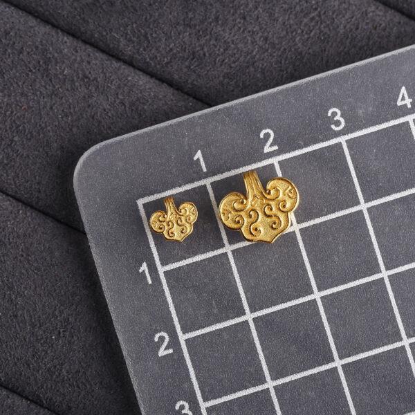 cloud pattern heart shape gild s925 sterling silver clip bead, golden clip - Image 2