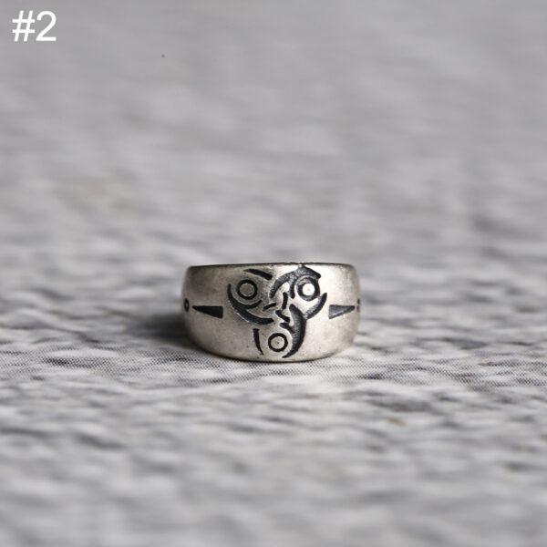 retro line pattern donut shape s925 sterling silver bead, oxidized silver donut bead - Image 6