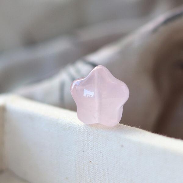 2 pcs / 5 pcs fat star shape natural amethyst and rose quartz bead - Image 9