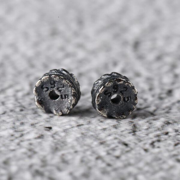feather shape s925 sterling silver bead, oxidized silver feather bead - Image 2