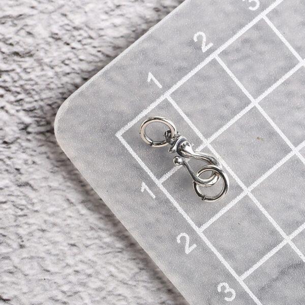 phoenix shape s925 sterling silver clasp, oxidized silver hook clasp - Image 2