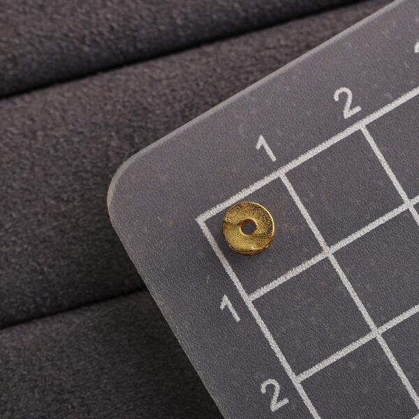 zircon inlaid rondelle shape gild s925 sterling silver bead, golden rondelle bead - Image 2
