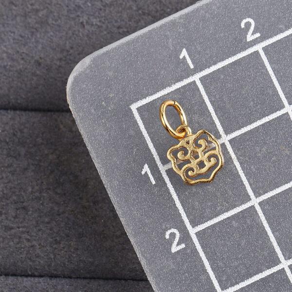 hollow flower shape gild s925 sterling silver charm bead, golden flower charm - Image 2