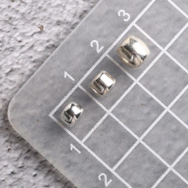 simple drum shape s925 sterling silver bead, oxidized silver drum bead - Image 2