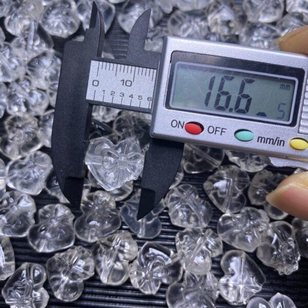 10 pcs bow-knot pattern heart shape natural clear quartz bead - Image 2