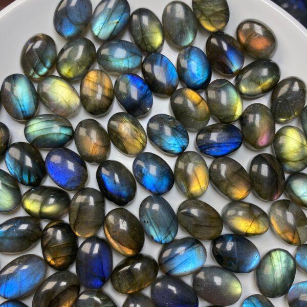20 pcs flat bottom oval shape natural labradorite bead - Image 2