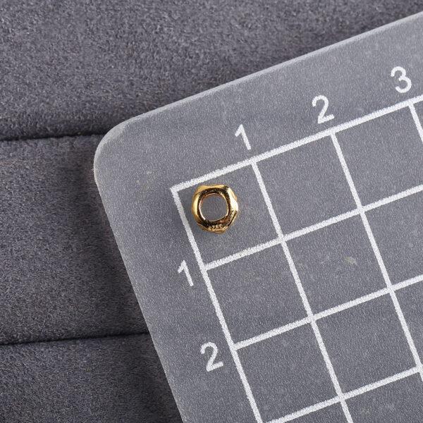 simple irregular ring shape gild s925 sterling silver bead, golden ring bead - Image 2