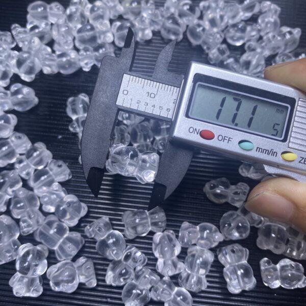 10 pcs cute bear shape natural clear quartz bead - Image 2