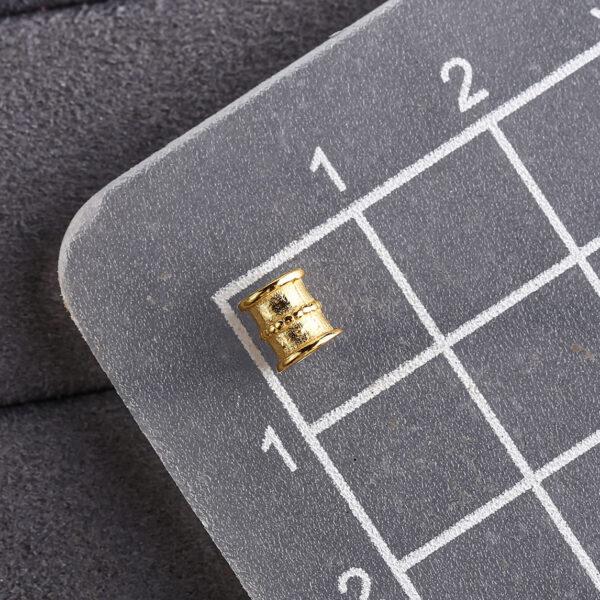 knot pattern tube shape gild s925 sterling silver bead, golden tube bead - Image 2