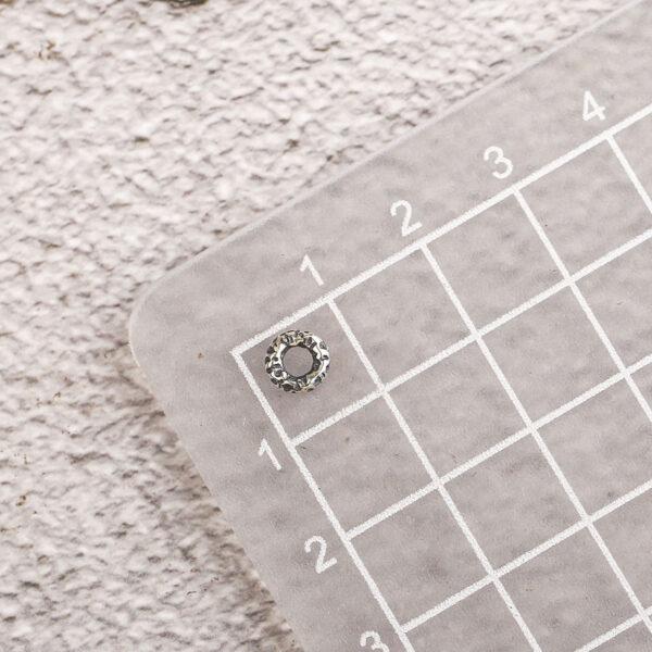 small pits pattern ring shape s925 sterling silver bead, oxidized silver ring bead - Image 2