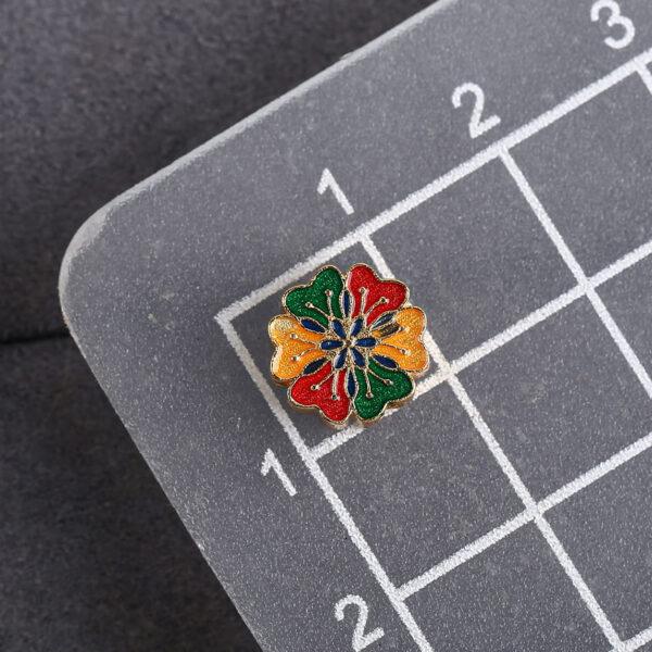 lotus flower shape gild sterling silver bead, enamel flower bead - Image 2