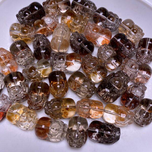 2 pcs / 5 pcs cute pixiu shape natural phantom quartz bead - Image 3