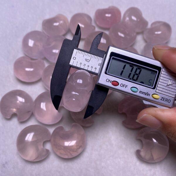 5 pcs fat moon shape natural rose quartz bead - Image 3