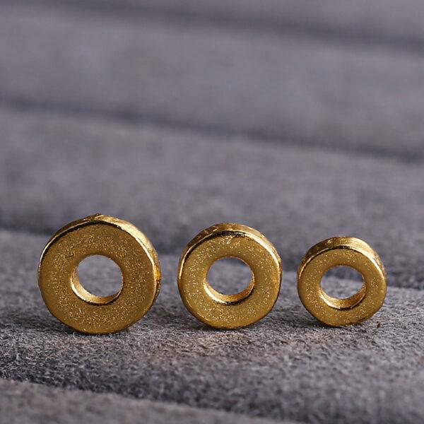 simple rondelle shape gild s925 sterling silver bead, golden rondelle bead - Image 3