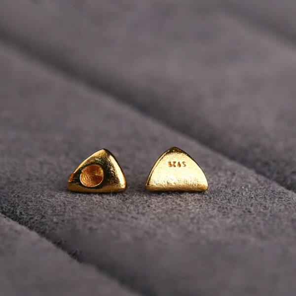 simple triangle shape gild s925 sterling silver bead, golden triangle bead - Image 3