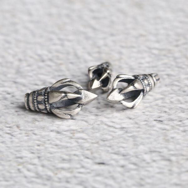 lotus flower shape s925 sterling silver clasp bead, oxidized silver buckle - Image 3