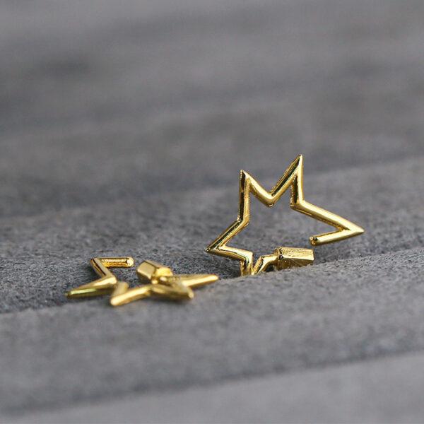 Star shape gild s925 sterling silver clasp bead, golden silver buckle - Image 3