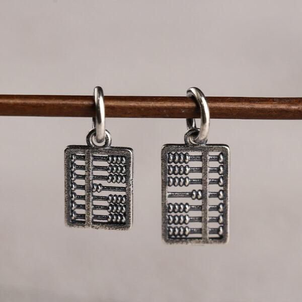 retro abacus shape s925 sterling silver charm bead, oxidized silver abacus charm - Image 3