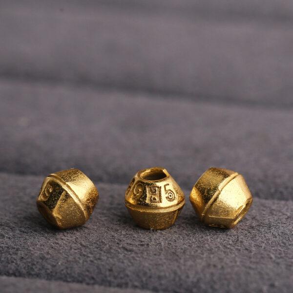 simple drum shape gild s925 sterling silver bead, golden drum bead - Image 3