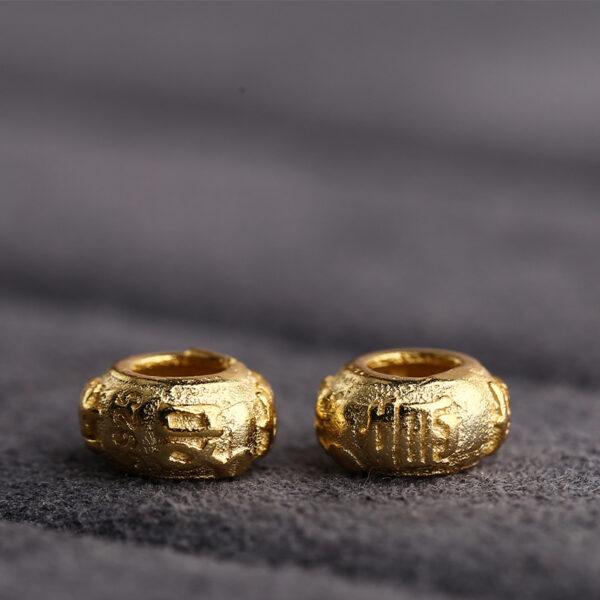 rondelle shape gild s925 sterling silver bead, golden rondelle bead - Image 3