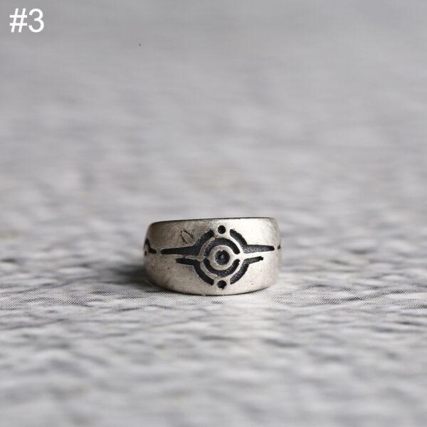 retro line pattern donut shape s925 sterling silver bead, oxidized silver donut bead - Image 7