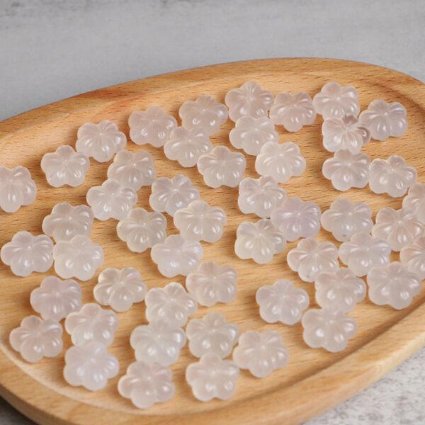 5 pcs / 10 pcs plum flower shape natural white agate bead - Image 3